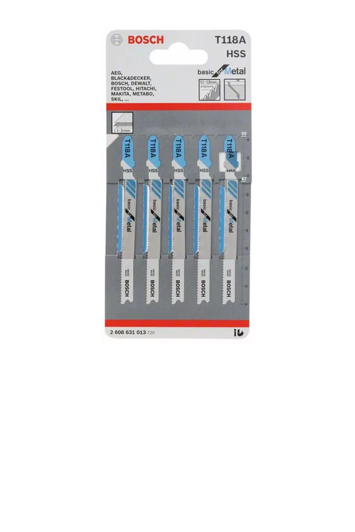 T 118 A Dekupaj Testeresi Bıçağı ve  5'li Paket Ekonomik Seri Metal Için