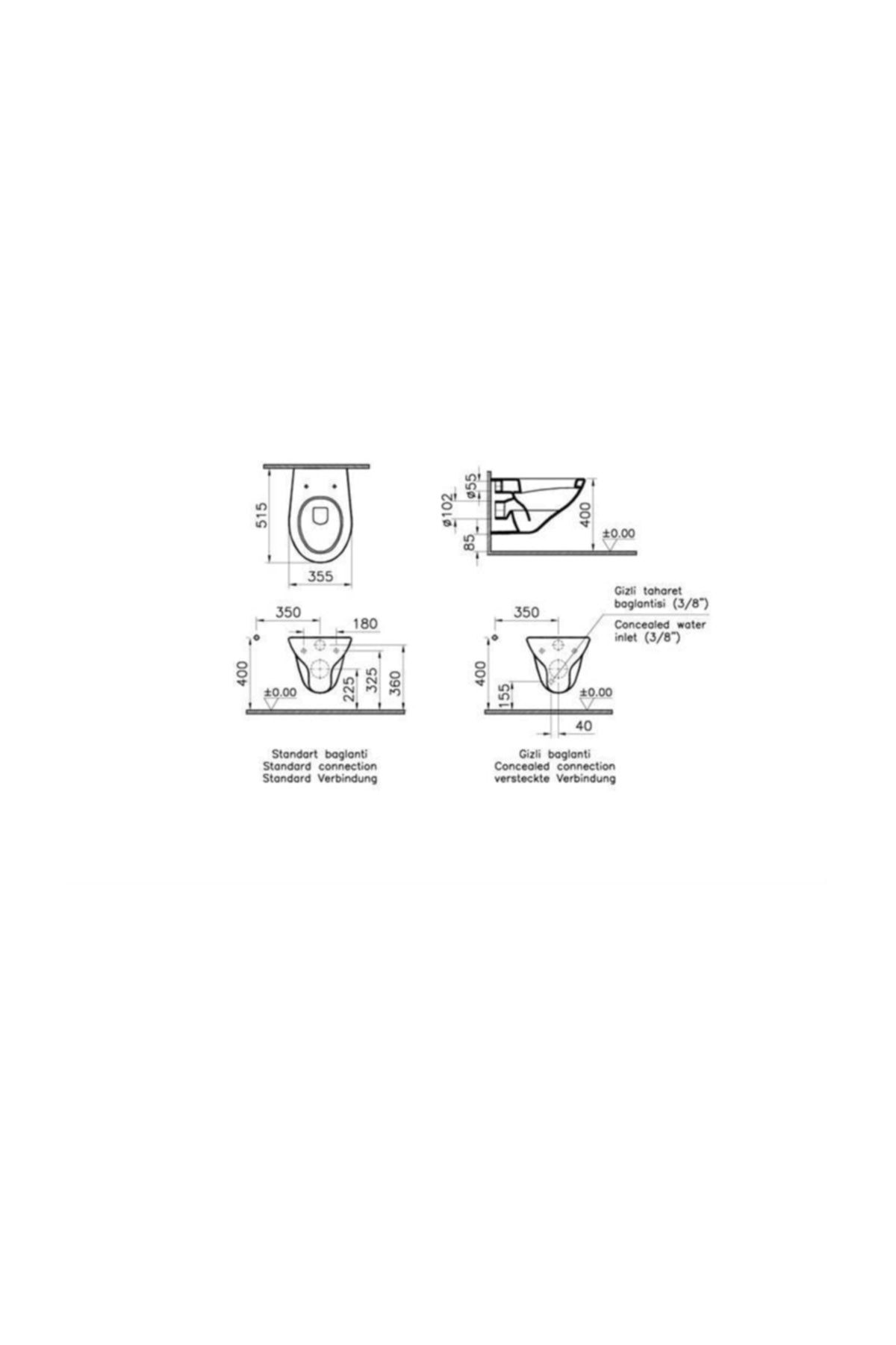 Arkitekt Asma Klozet ( Kapak Hariç )