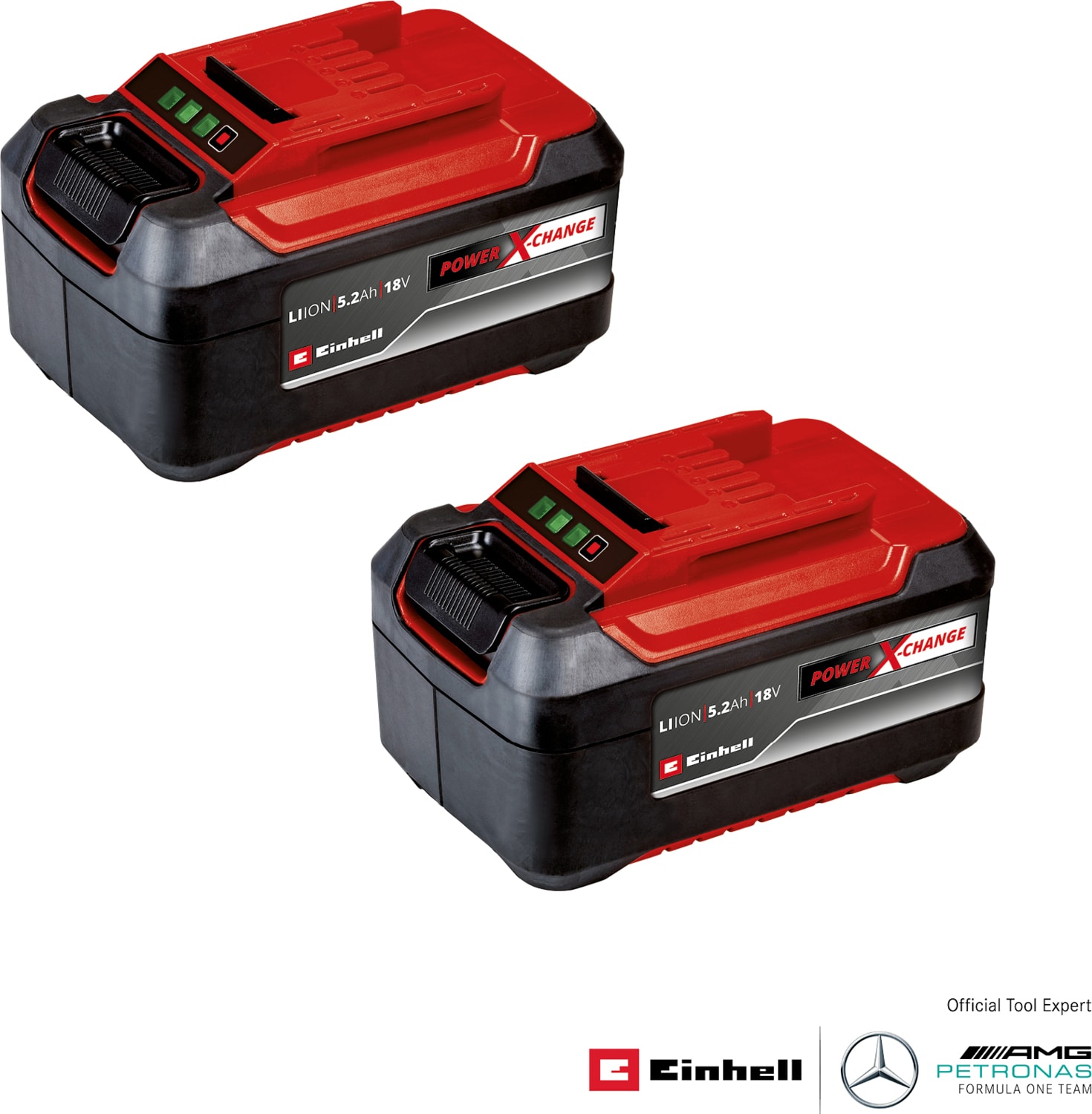 PXC Twinpack 5.2 Ah Power X-Change Akü (Li-Ion, 18 V, 2 x 5.2 Ah, Tüm Power X-Change cihazları ile uyumlu, Aktif Akü Yönetim Sistemi, Özel Şarj Döngüleri) - 4511526