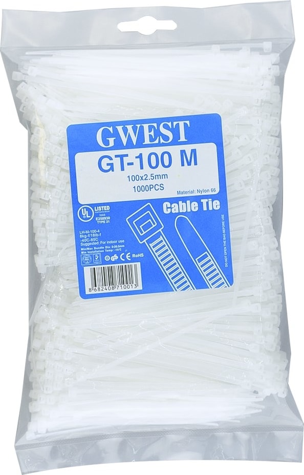 Gt 100M 100 x 2,5 mm Beyaz Kablo Bağı