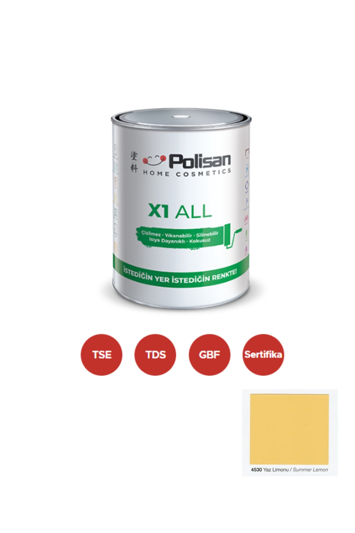 POLİSAN POLİSAN X1 ALL Dönüşüm Boyası 0,75 Lt Yaz Limonu / 4530