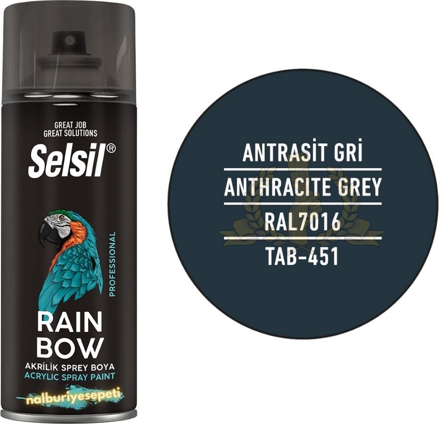 Rainbow Akrilik Sprey Boya Antrasit 400 Ml. - Ral7016