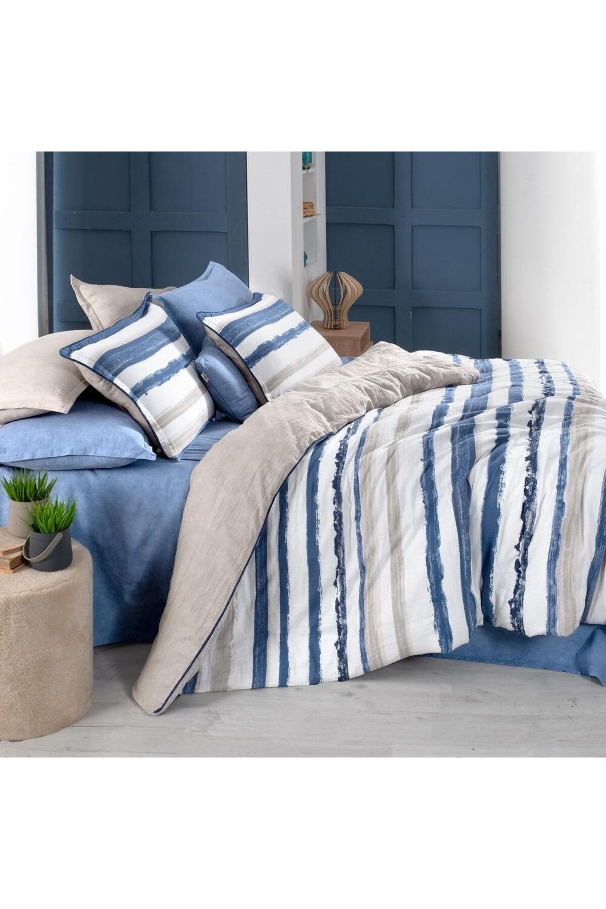 Mundo Mavi Tek Kişilik %100 Pamuk Mood Comfort Yıkamalı Nevresim Takımı