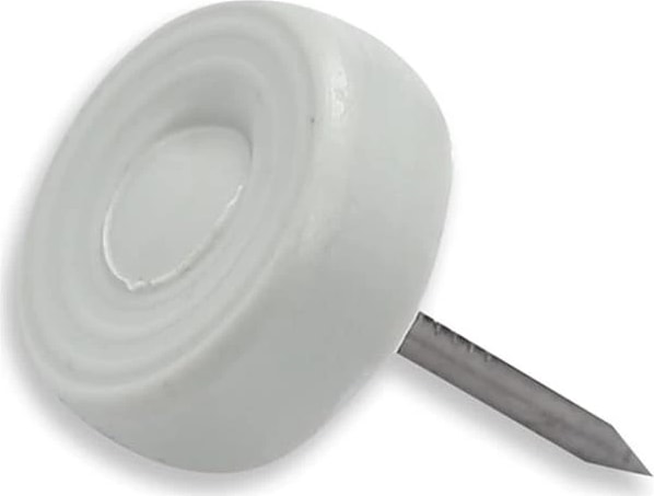 X-Perk Toprak Çivili Masa Sandalye Zemin Koruyucu Beyaz Plastik Ayak 25 Adet 16MM