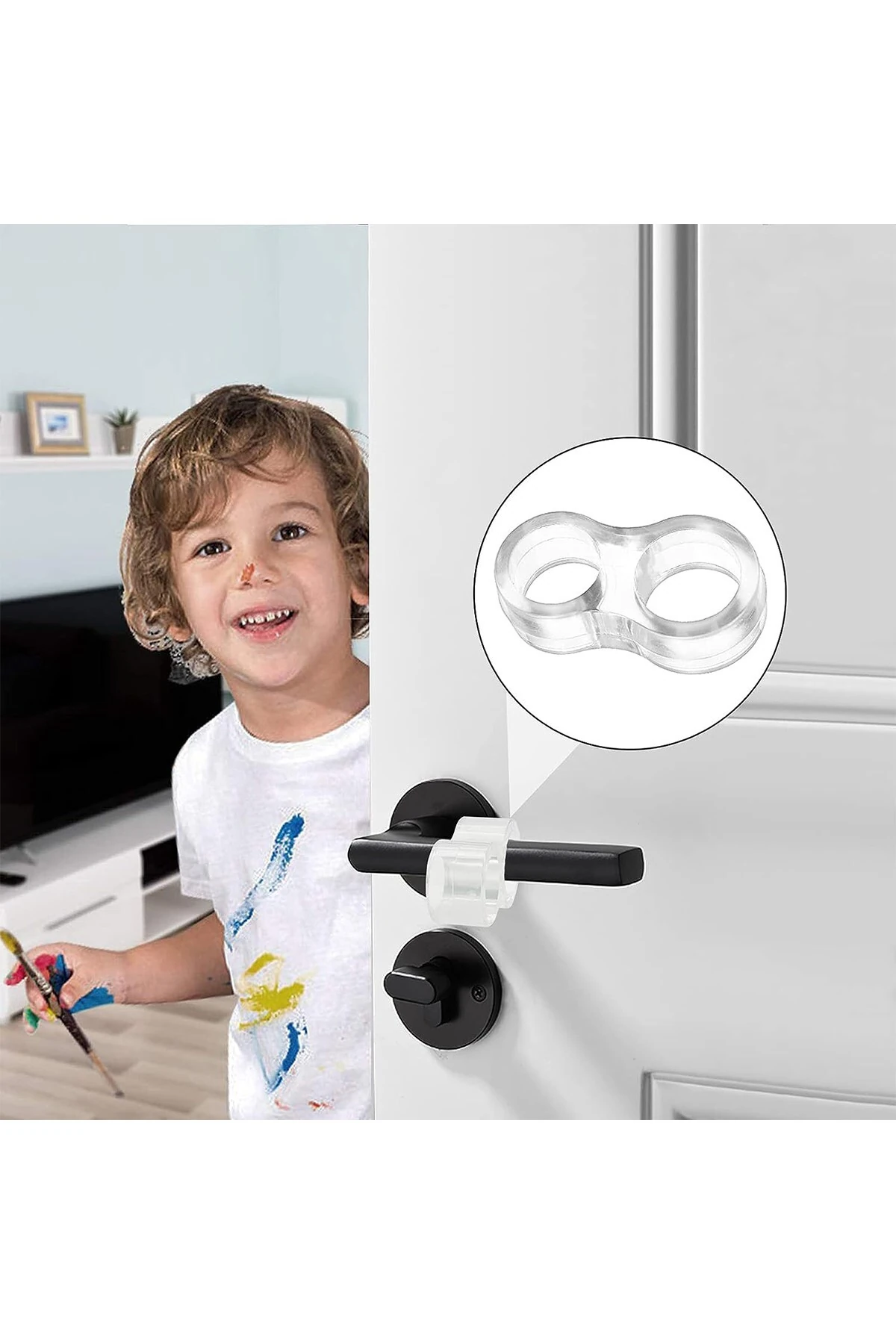 4 Adet Kapı Kolu Pencere Stoperi, Kapı Arkası Duvar Koruyucu Tampon, Silikon Durdurucu