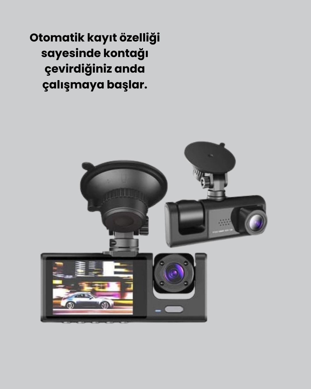 Full Hd Çift Yönlü Araç Kamerası Hareket Algılama Döngüsel Kayıt