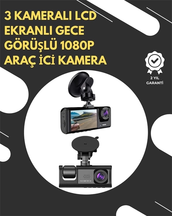 G-Sensör ve Hareket Algılama Destekli 1080P Araç Içi Güvenlik Kamerası