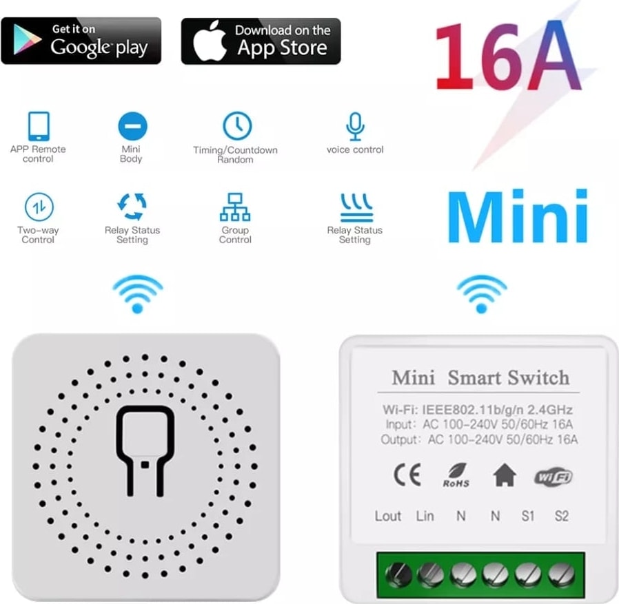 ONOFFSMART  Destekli Akıllı Wifi 16 Amperiki Yönlü Işık Anahtar
