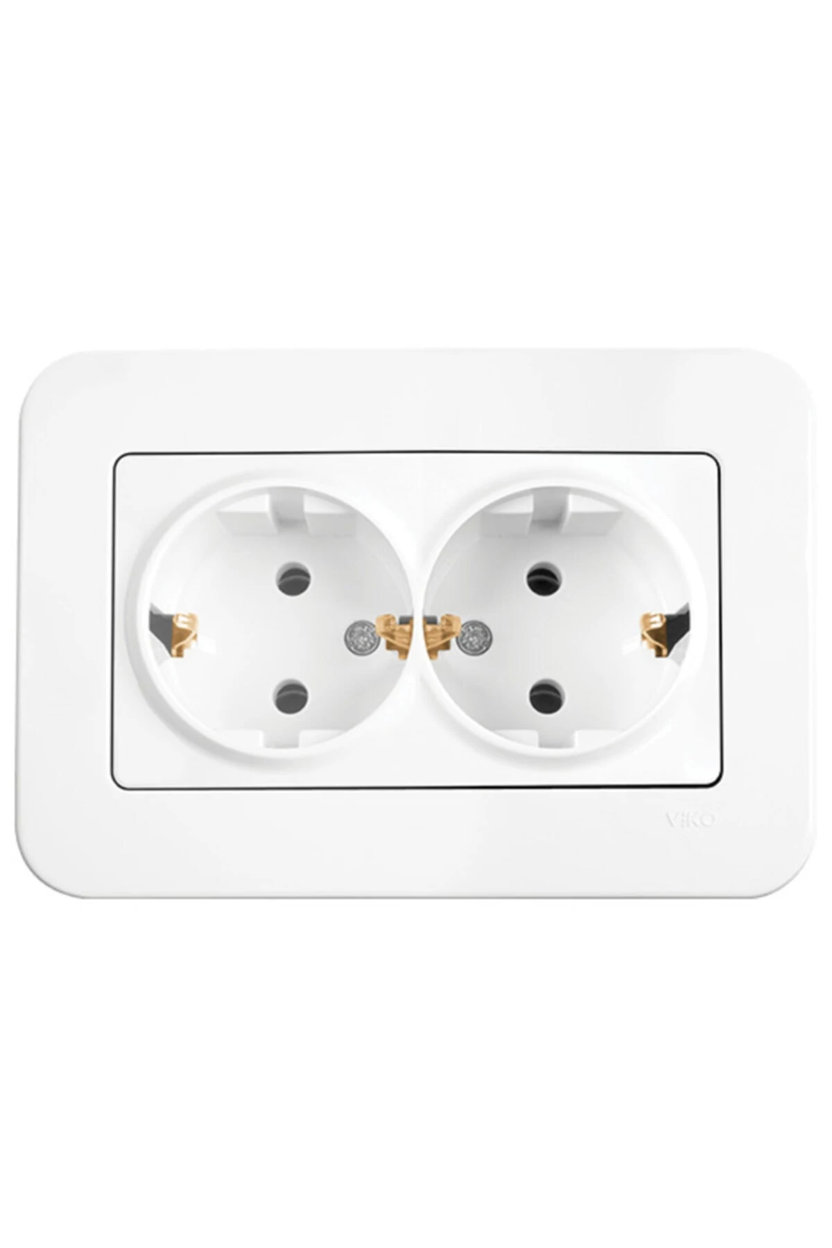 Rollina Ikili Topraklı Priz Çerçeve Dahil Beyaz