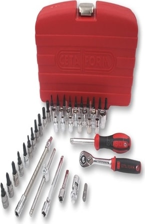 46 Parça 1/4” Lokma Takımı Plastik Kutu C00-46PH2