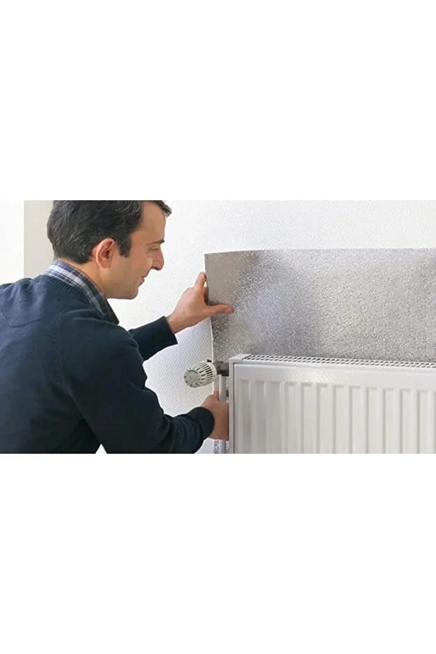 2 mt Kalorifer Radyatör Arkalığı Isı Yalıtımı İzalasyon Levhası Petek Arkası Alüminyum Folyo (1 cm)