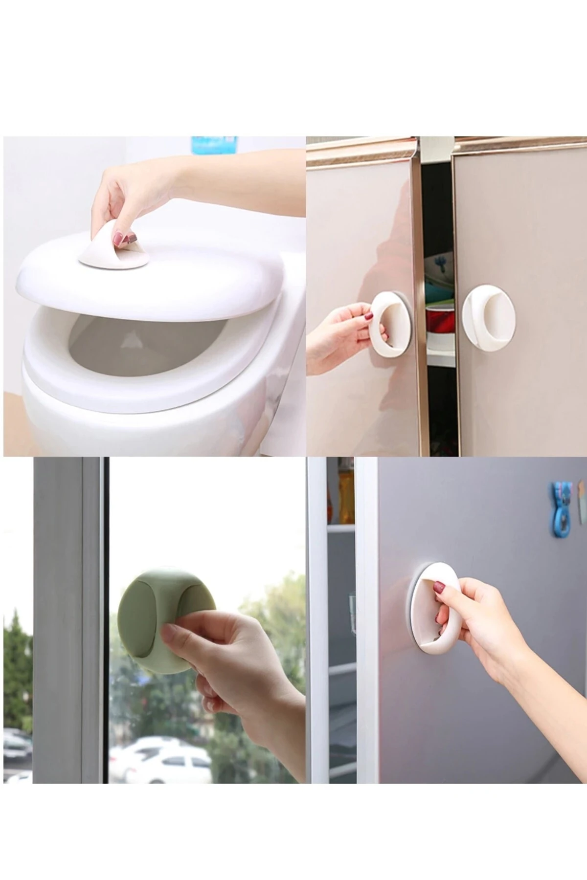 2 Adet Mobilya Hırdavat Kulp Sap Sürgü Pencere Kapı Dolap Kapağı Tutucu Tutacağı Yapışkanlı Tutacak