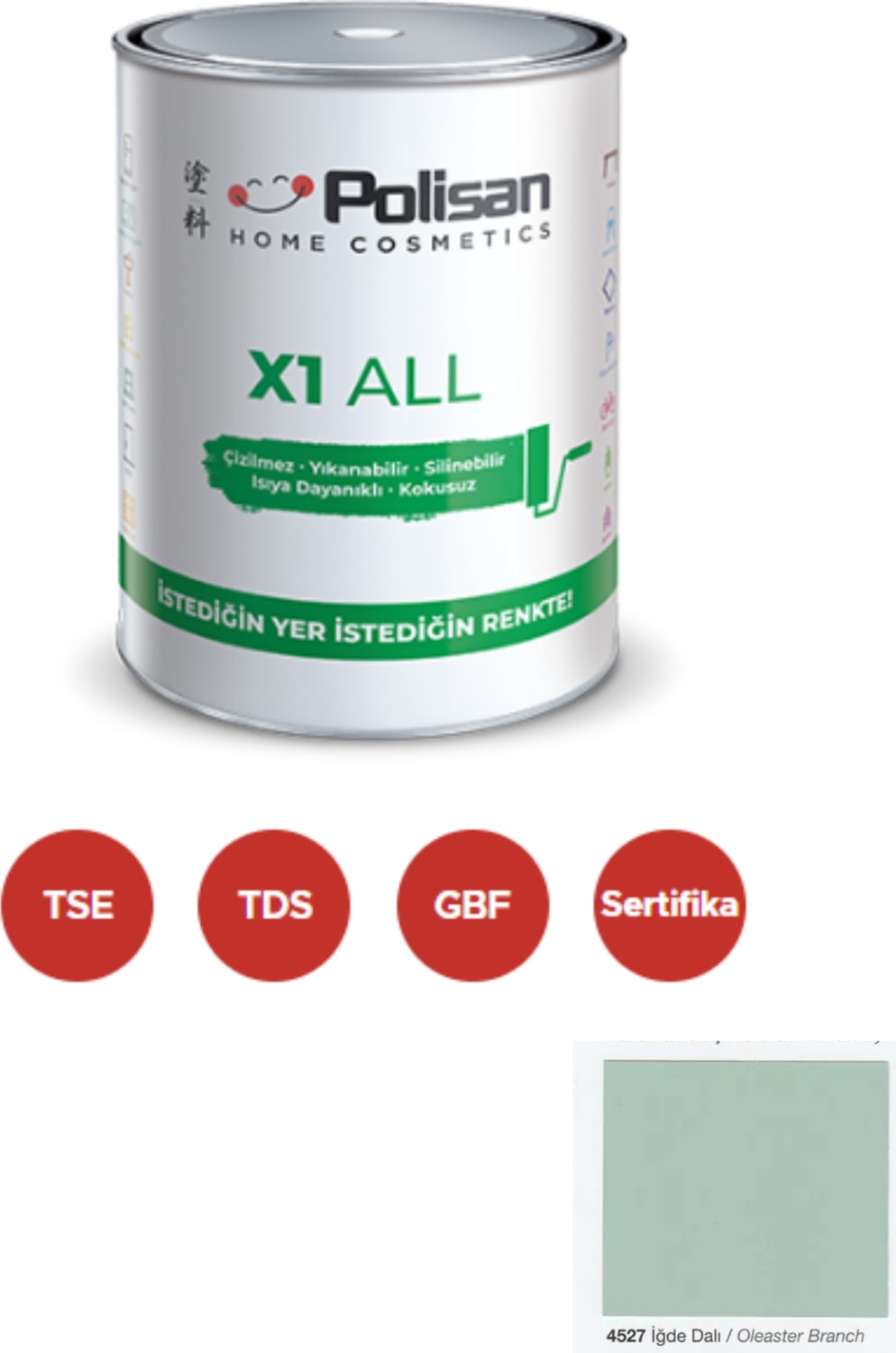 POLİSAN X1 All Dönüşüm Boyası 0,75 Lt Iğde Nalı / 4527