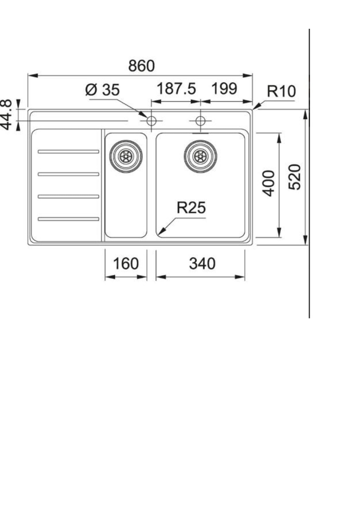 Mythos Myx 251-86 Sol Inox Mutfak Eviyesi