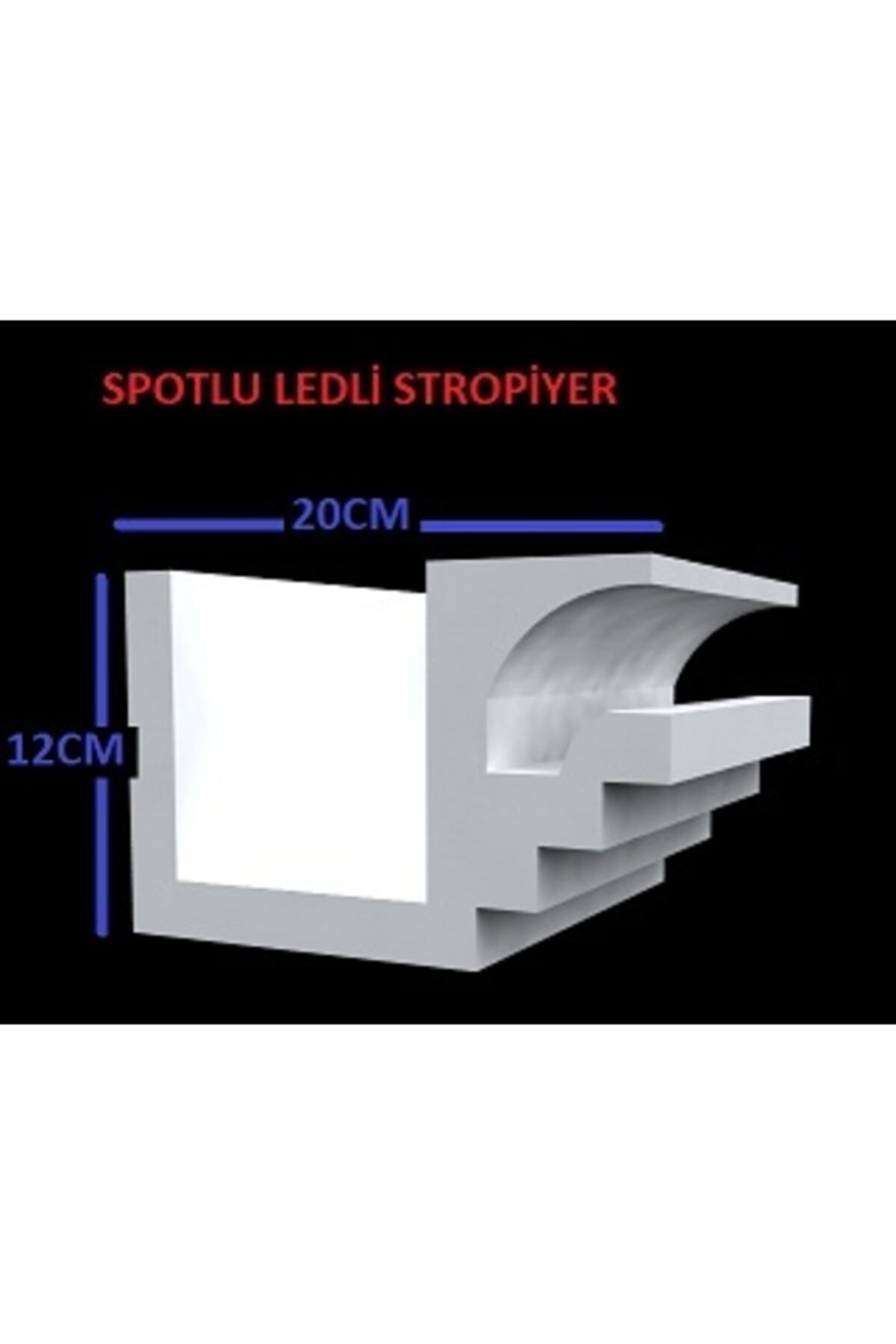 OZKUVVET Spotlu Ledli Stropiyer 1 Adet Strofor Boyu 2 Metredir) En Az 4mere Sipriş Verin