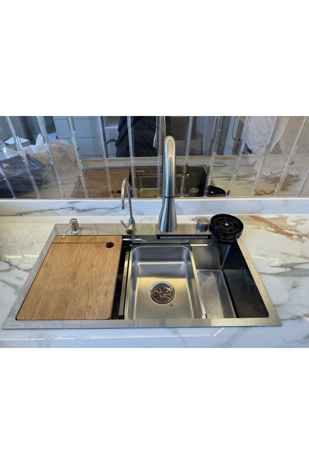 PASLANMAZ KROM TEKNOLOJİK EVİYE SETİ 3  FONSKİYONLU EVİYE BATARYASI AKSESUAR DAHİL