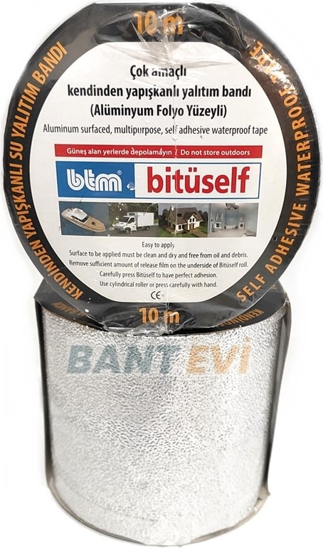 Bitüself Gofraj Kaplı Ziftli Su Yalıtımı Bandı 15cmx10mt Alubütil Bitüm Araç ve Çatı izolasyon Bant