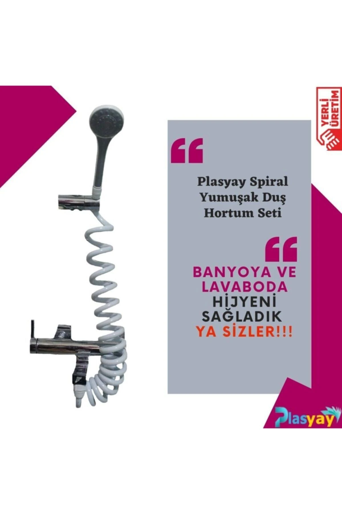 Gri Spiral Duş Hortumu ve Seti 2.5 Metre, Şık ve Dayanıklı Tasarım