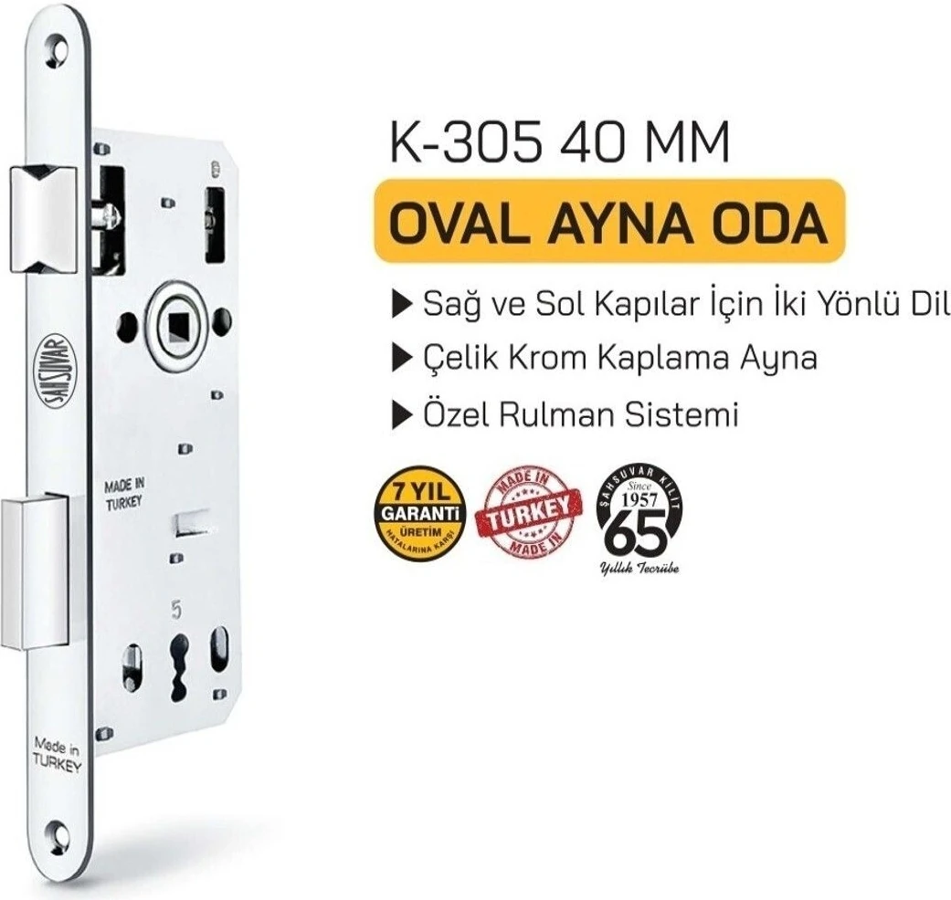 Paslanmaz Çelik Siyah Kare Kapı Kolu ve Kilit Seti, 40 mm