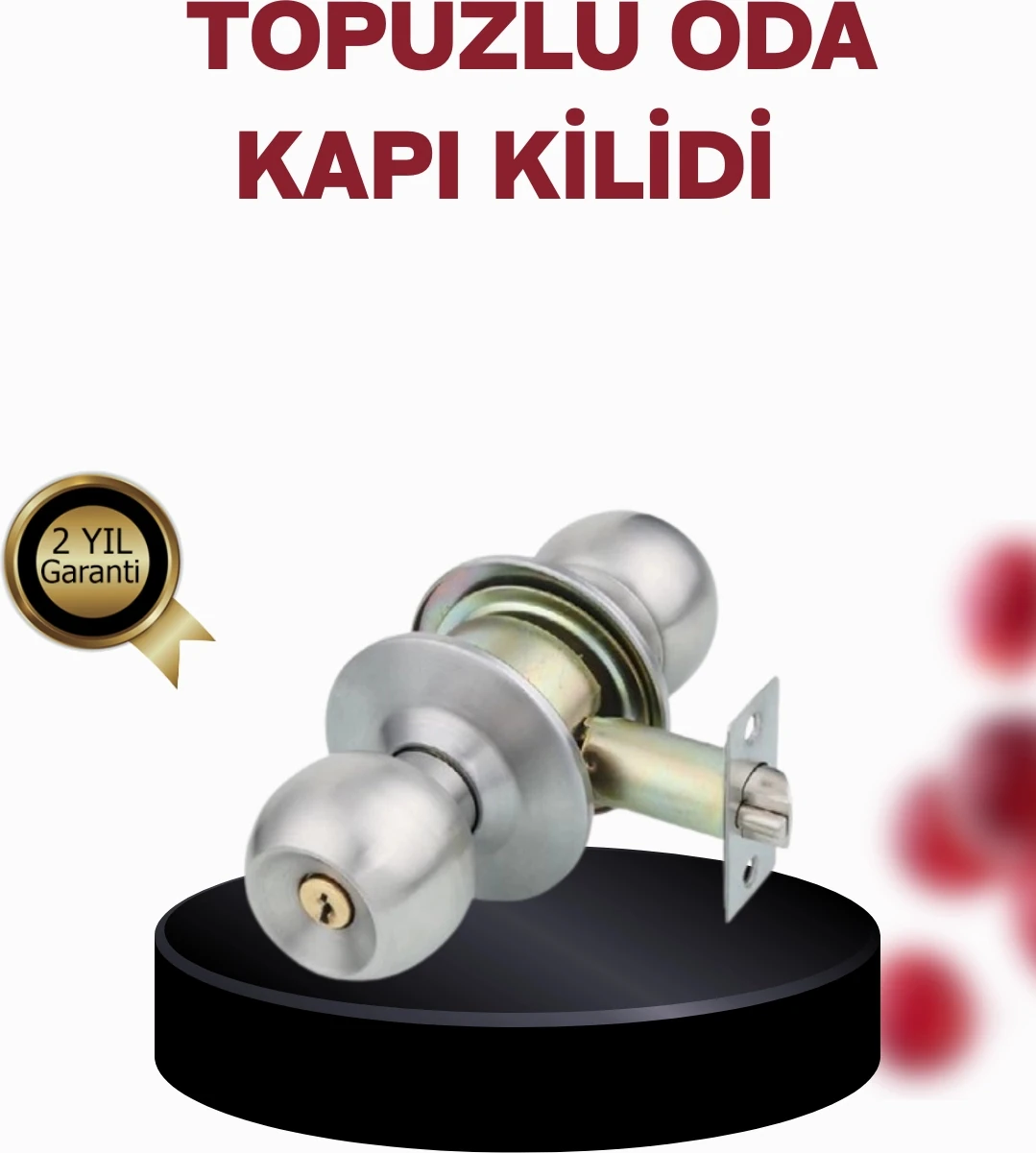 Paslanmaz Çelik Dayanıklı Topuzlu Kapı Kilidi