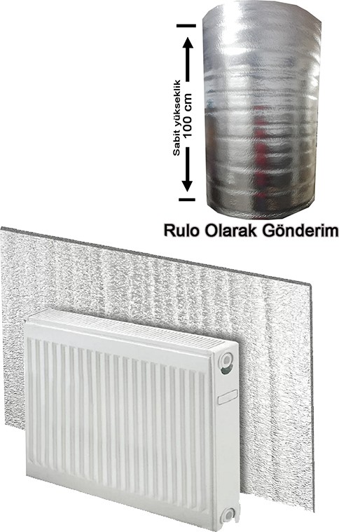 3 Metre Kalorifer Peteği Arkası Isı Yalıtım ve Izolasyon Levhası Radyatör Arkalığı Yalıtım Malzemesi