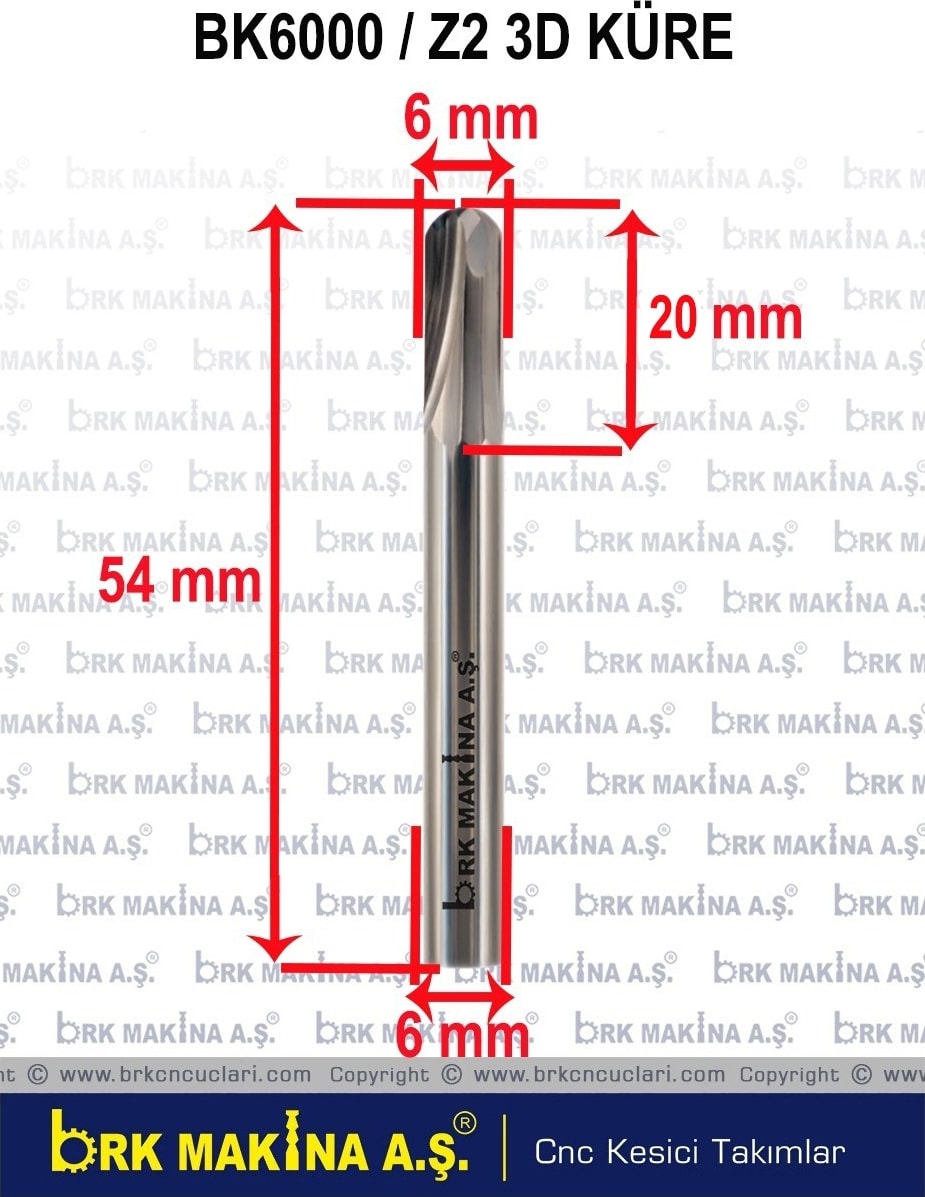 BOSCH 6 Mm 3d Boyut İşleme cnc Karbür Freze Mdf-Ahşap