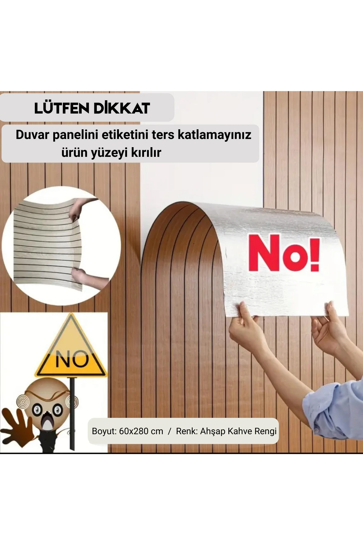 60x280 cm Kendinden Yapışkanlı Ahşap Görünümlü Akustik Duvar Paneli -