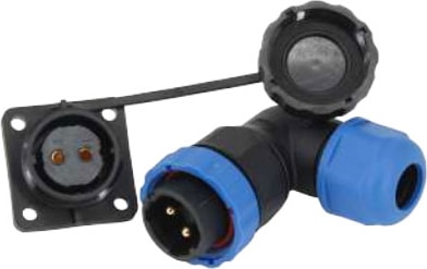 SD28 Su Geçirmez 2 Pin 28 mm Yuvarlak Konnektör (90° Dirsek)