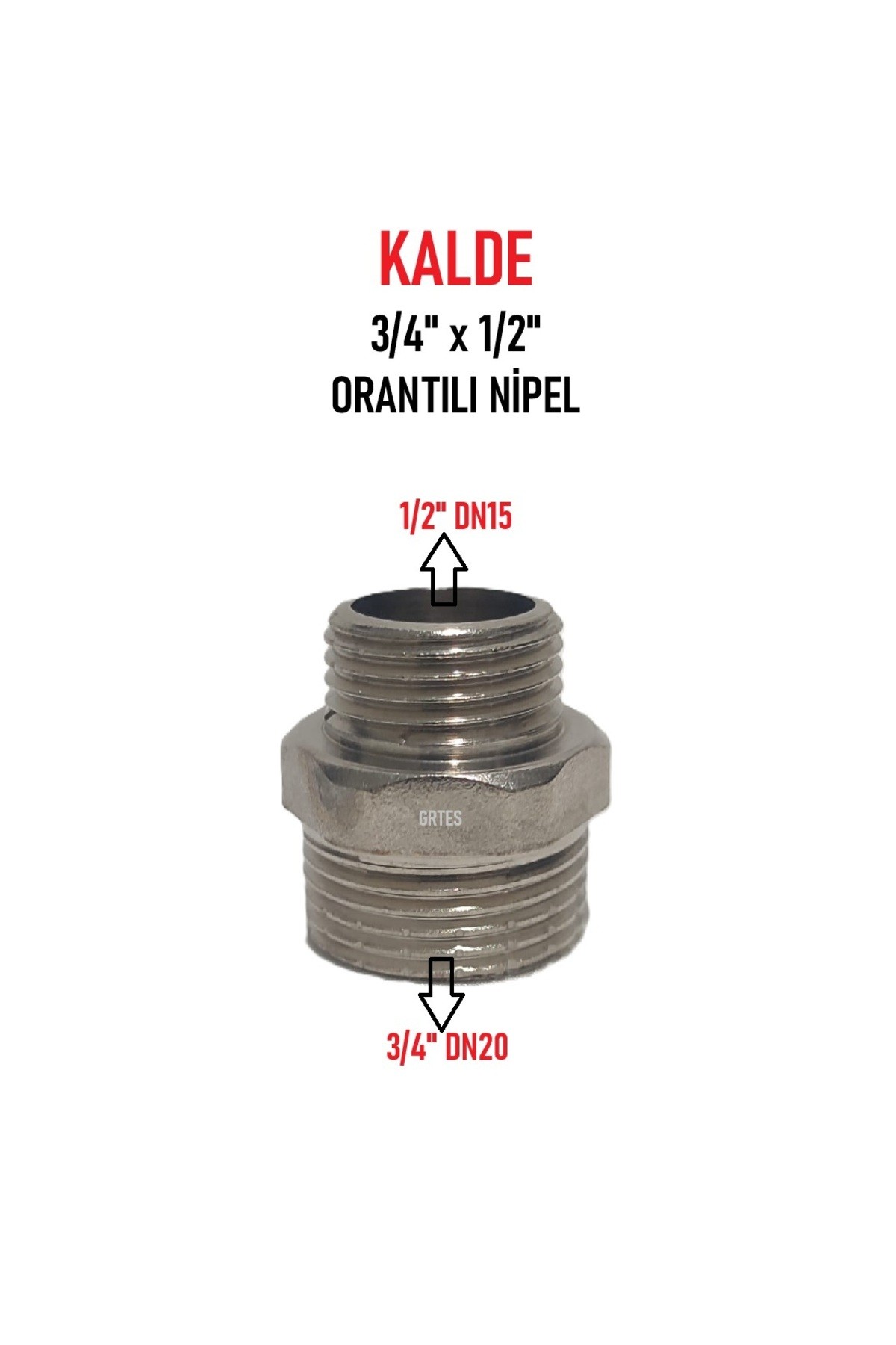(10'lu Paket) 3/4" x 1/2" Sarı/Krom Orantılı Nipel - Proportional Nipple