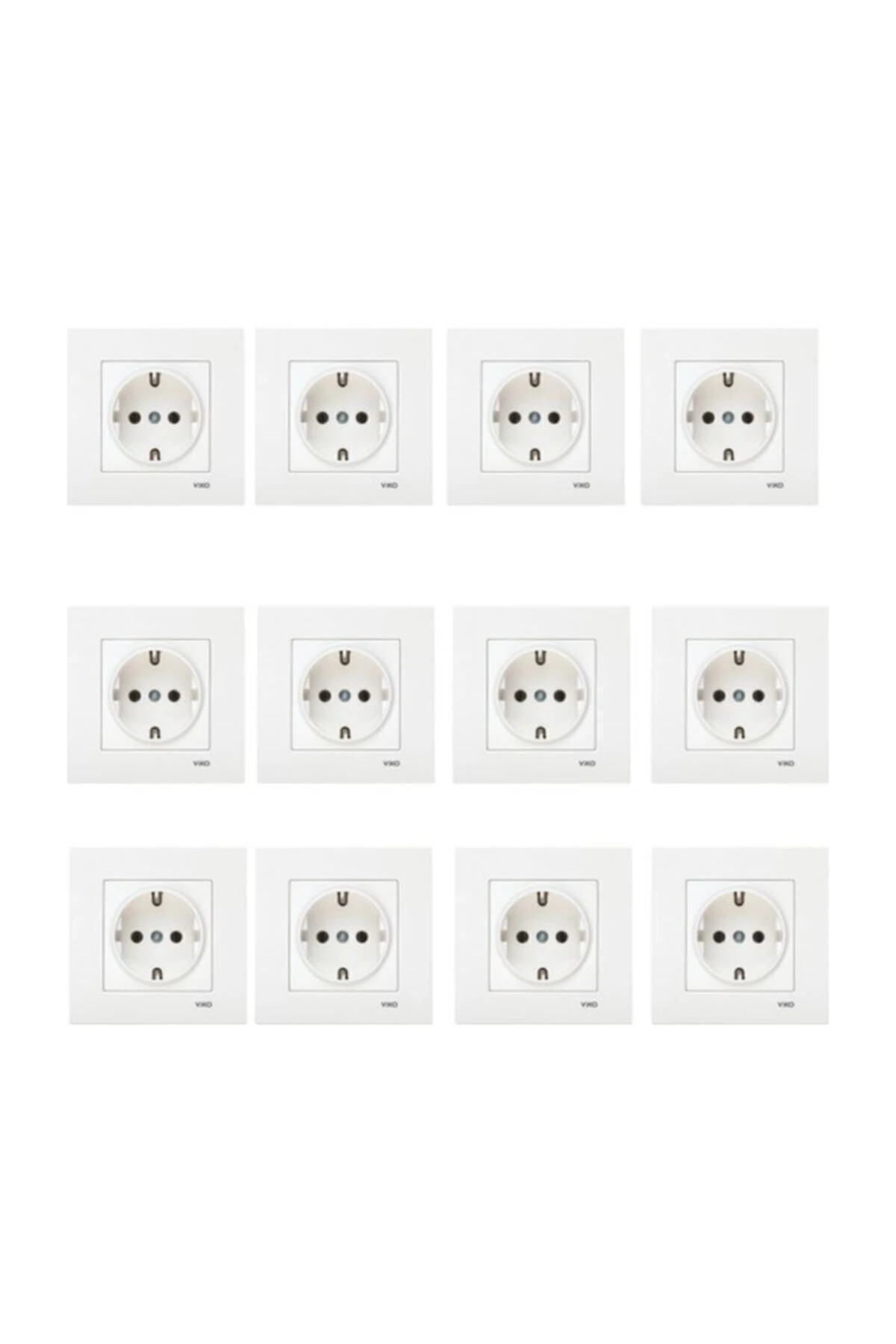 Karre 12'li Topraklı Priz Çerçeve Dahildir