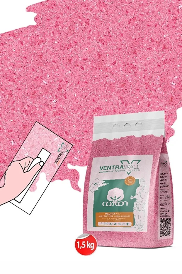 Isı Ve Ses Yalıtımlı Sürülen Duvar Kağıdı | Kendinden Yapışkanlı | Pembe | P08-1,5 Kg | 5m²
