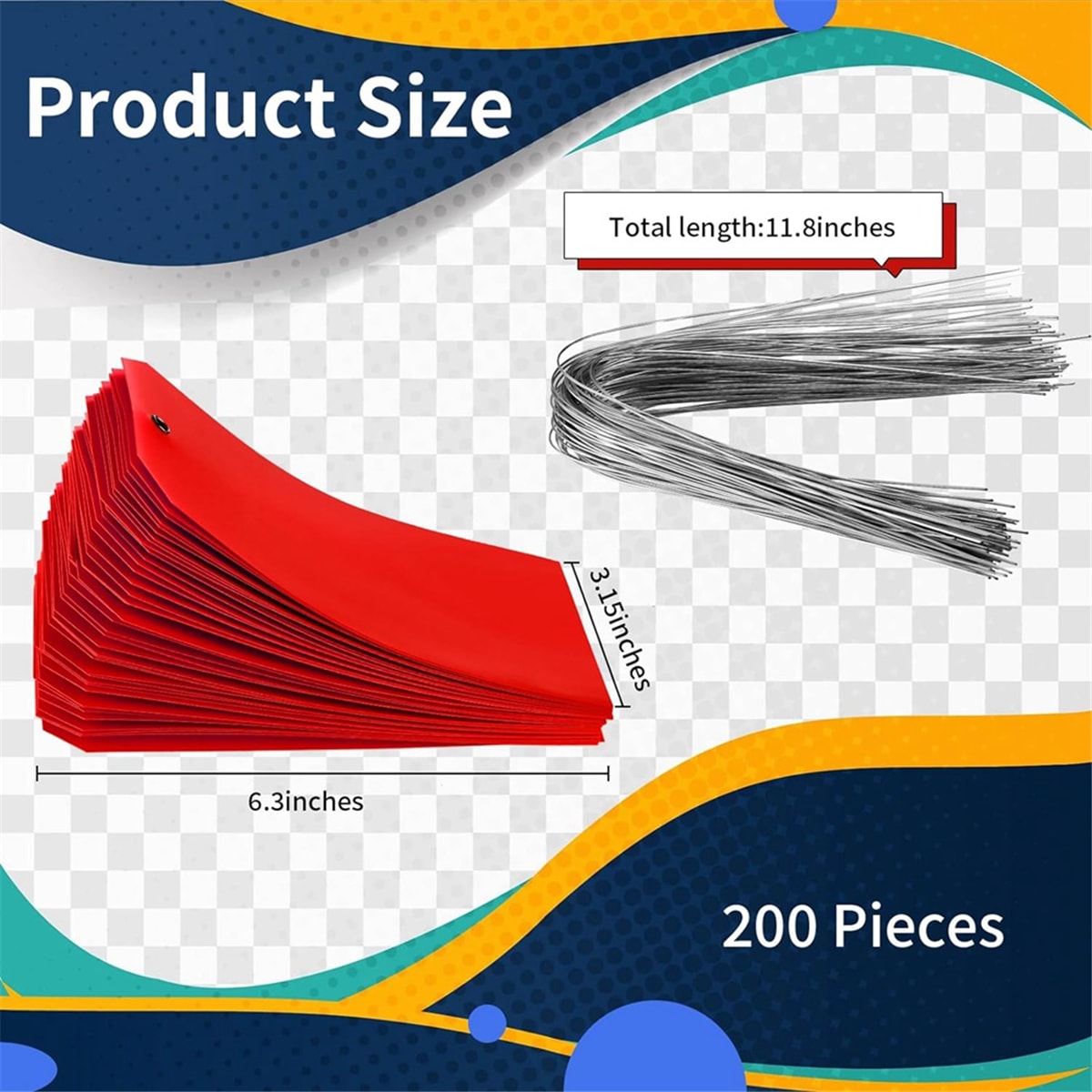 CAT 200 Adet 4 3/4 x 2 3/8 Inç Plastik Nakliye Etiketleri Tellerle Boş Etiketleme Etiketleri Su Geçirmez Askılı Etiketler (Yurt Dışından)