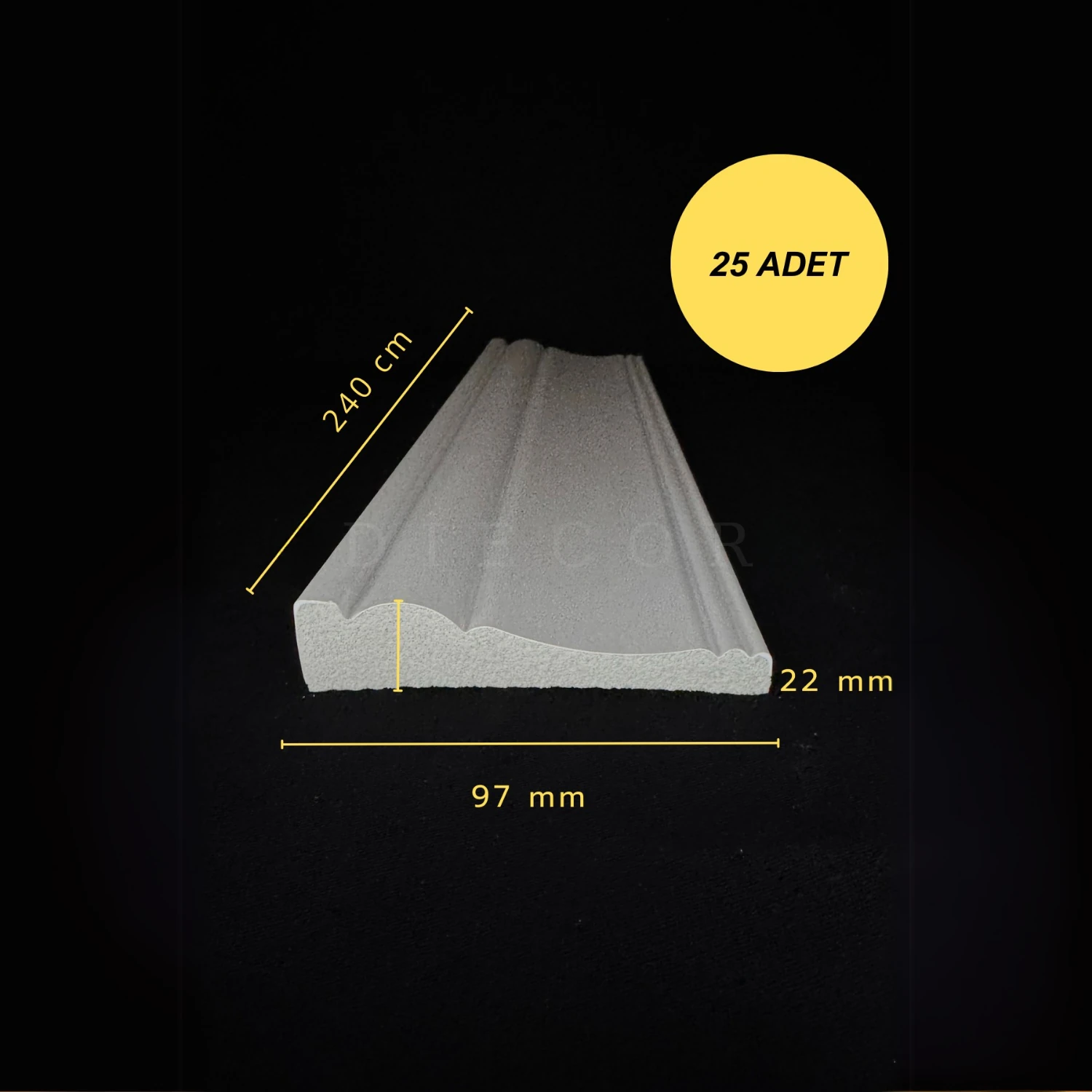 Dekoratif Boyanabilir 25 Adet 9 cm Polistren Süpürgelik