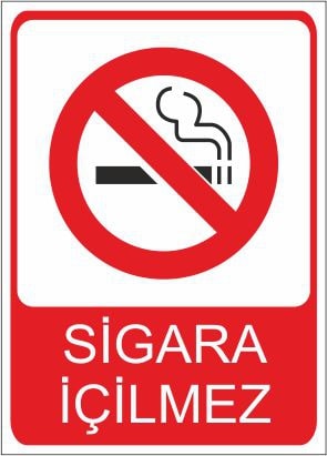Sigara İçilmez 25 X 35 Cm Uyarı Levhası