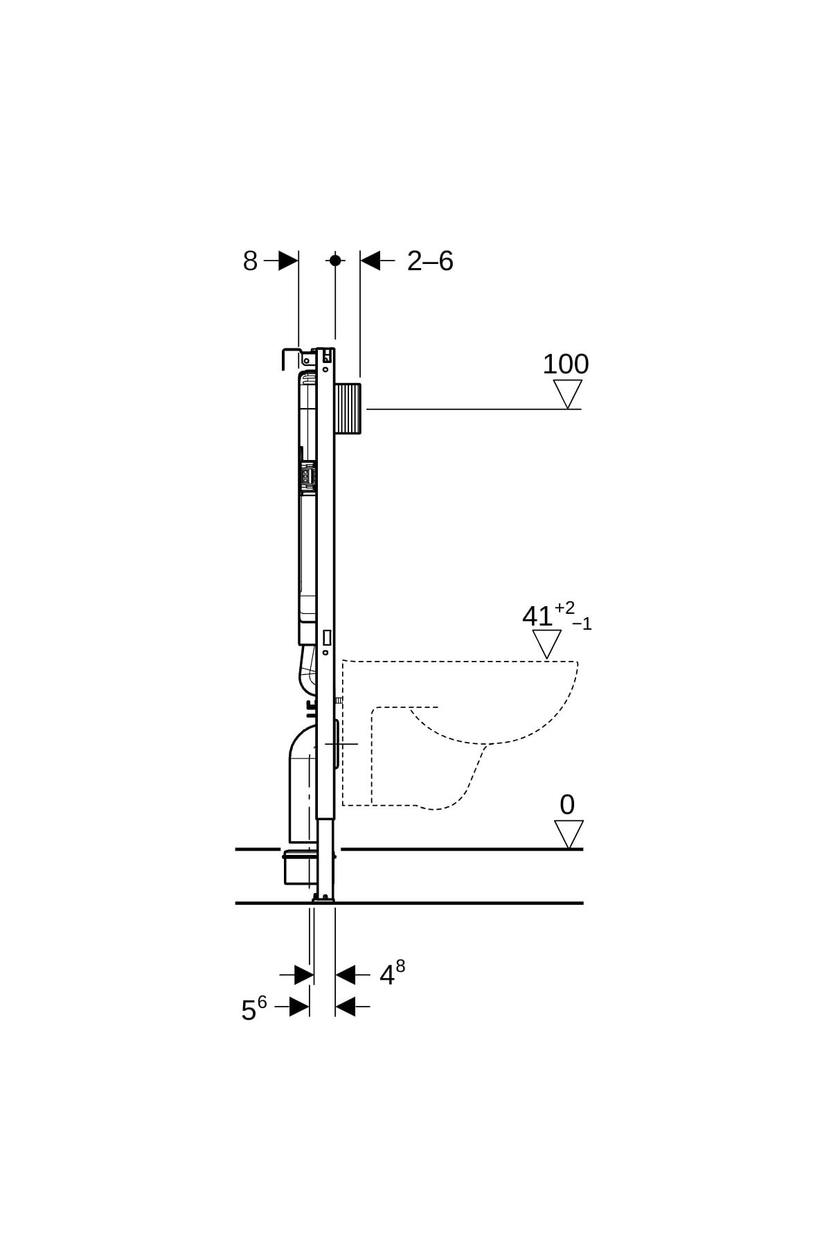 Alpha Gömme Rezervuar Duvar Önü Alçıpan Uygulamalı Set, İnce,458.175.00.1