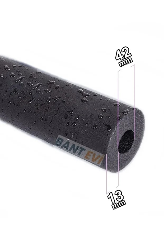 Kauçuk Boru İzolasyonu 1.1/4" İç Çap 42mm, 13mm Et Kalınlık, 2metre Boru Kılıfı