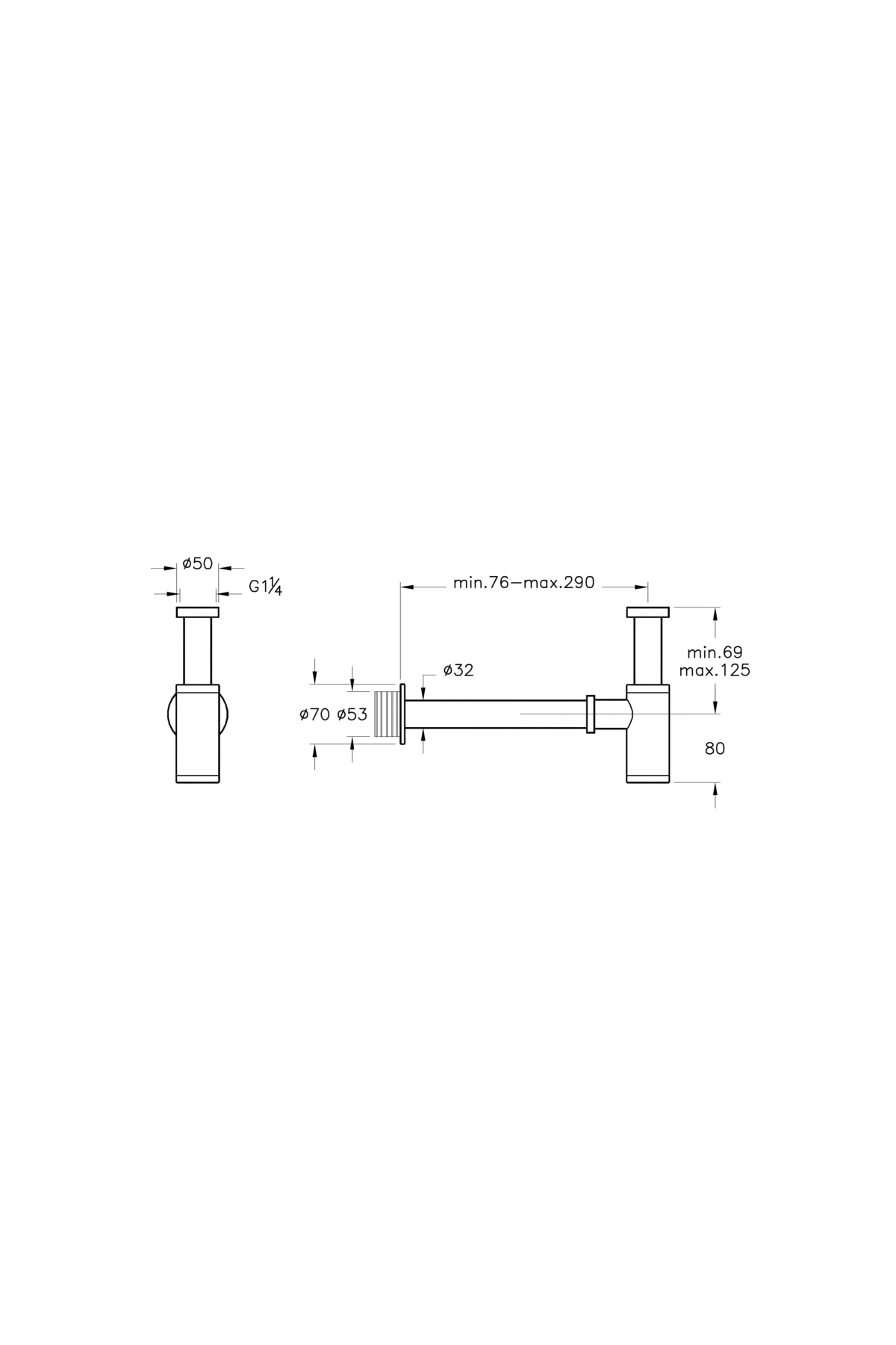 Origin A4512334 Lavabo Sifonu, T Tipi, Fırçalı Nikel