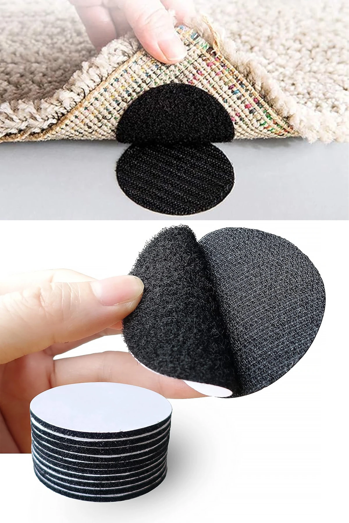 10lu Halı Kilim Koltuk Örtüsü Sabitleyici Kaydırmaz Cırt Yıkanabilir Kendinden Yapışkanlı Cırtlı Ped