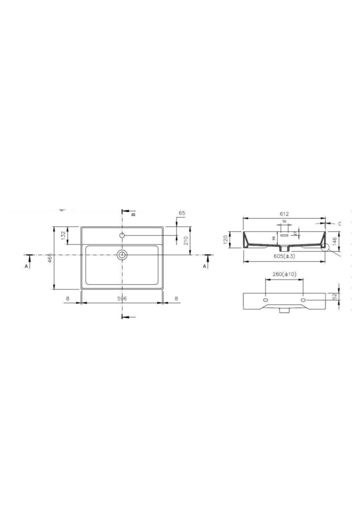 Milano Lavabo 60 Cm - Mat Antrasit