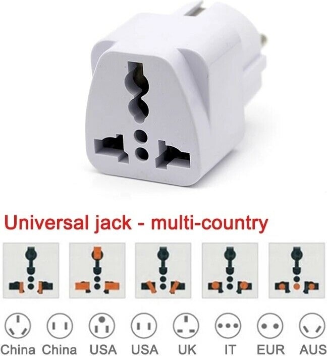 Universal Yurtdışı Seyahat Prizi Seyahat Adaptörü Prizi Çevirici Priz Dönüştürücü (2 Adet)