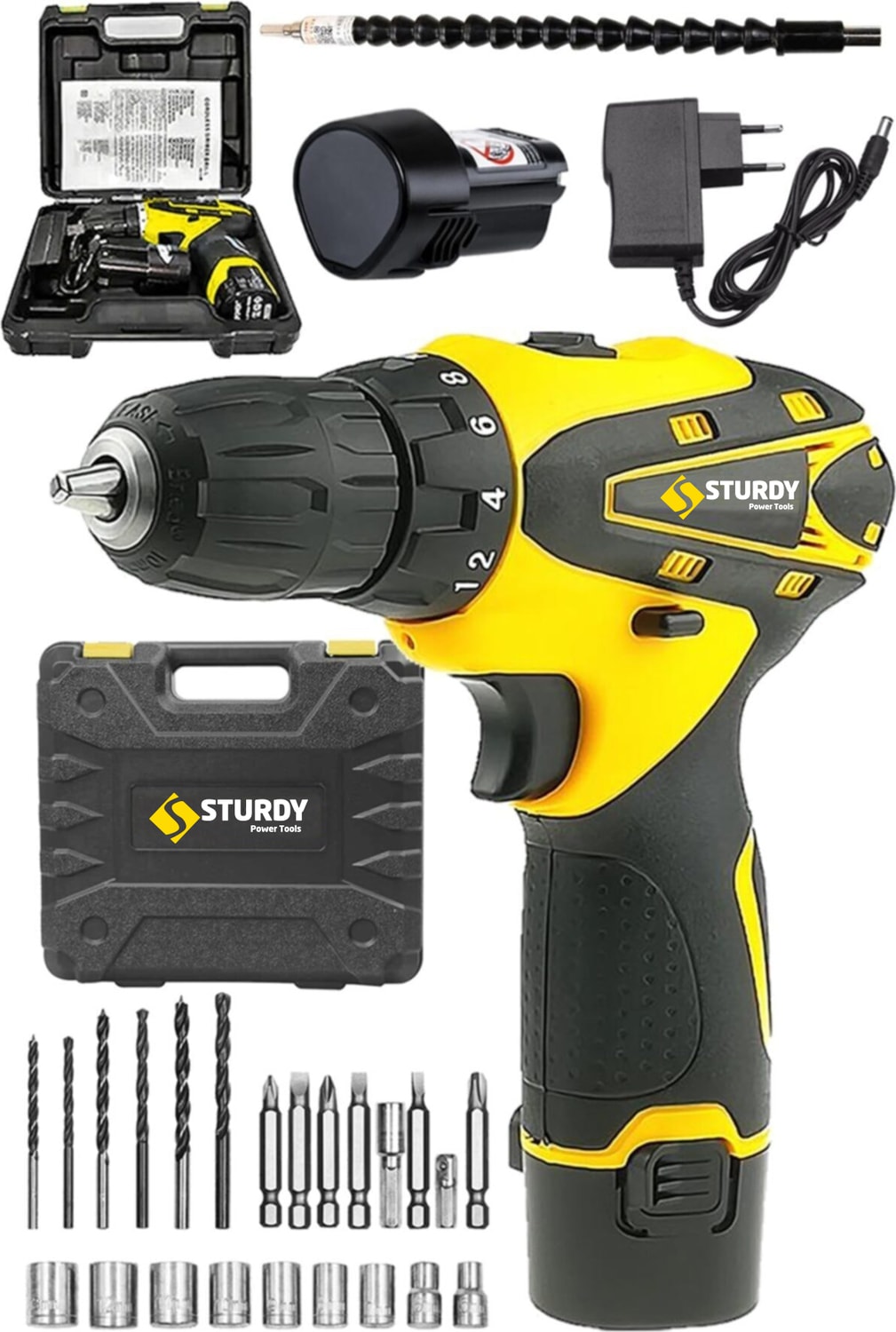 36 V 5 Ah Speedy Pro Li-iON Akülü Vidalama Matkap 27 Parça Setli