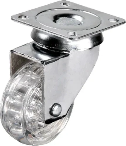 Buğz 301 - 50X20 mm Şeffaf Makaralı Tablalı Teker