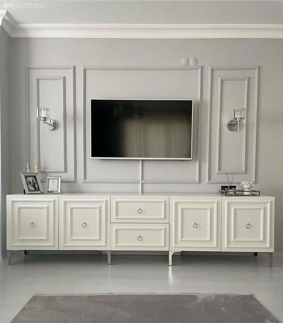 Boyanabilir Dekoratif Hazır Kesimli Duvar Çıtası Tv Ünitesi Kolay Kurulum