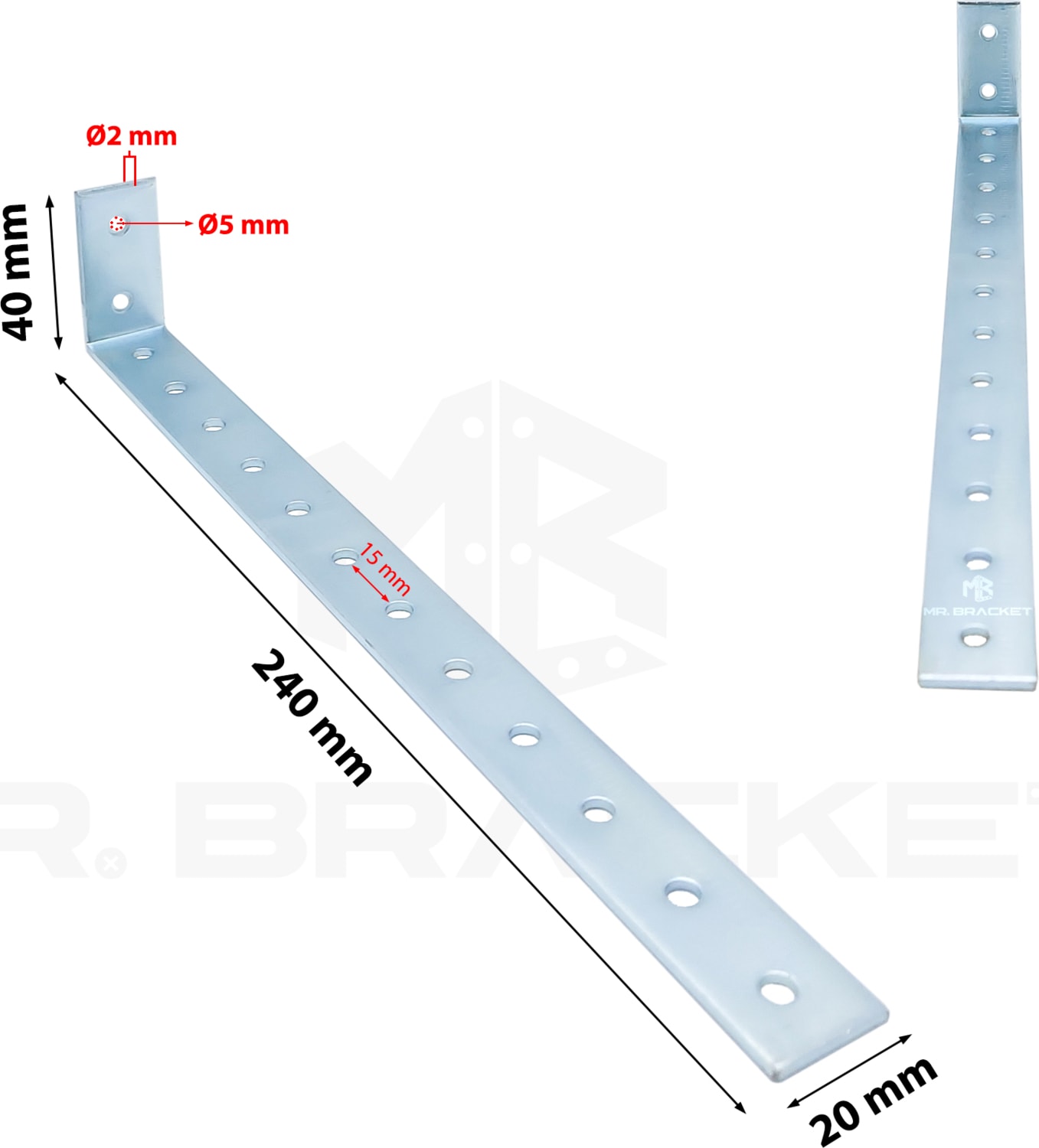 2-Ad. Deprem Güvenliği Dolap Sabitleme Aparatı Seti 20x40x240mm - Uzun Mobilya Portmanto Gardırop Eşya Duvar Sabitleyici Aparat