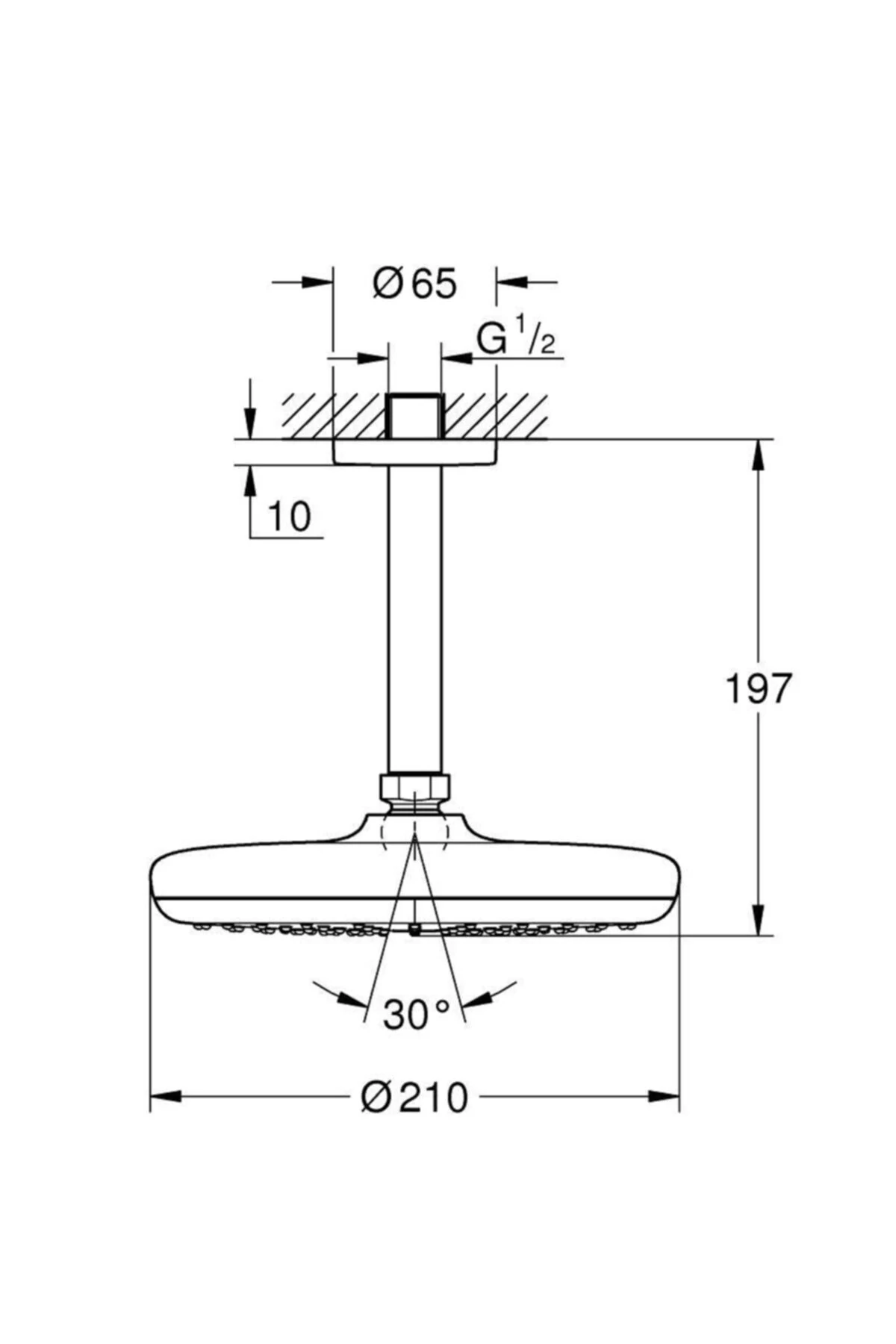 Tempesta 210 Tepe Duşu Seti 142 Mm, 1 Akışlı- 26414000