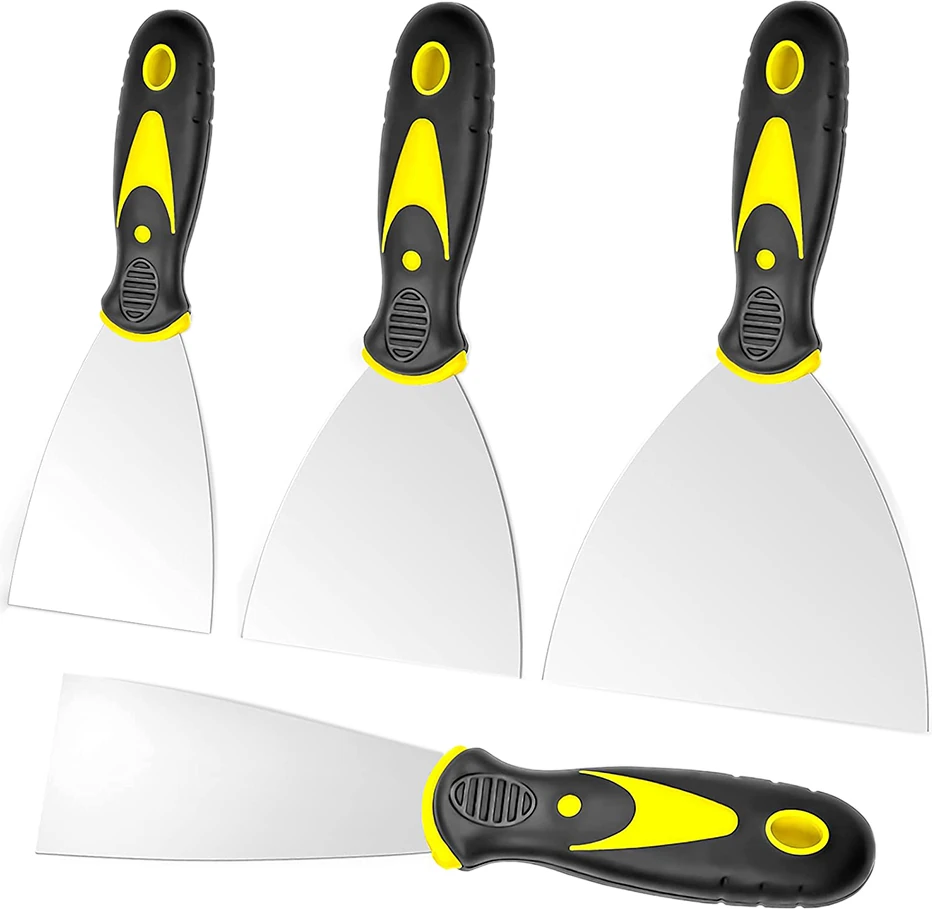 4 Adet Macun Bıçağı Seti Paslanmaz Çelik Boya Kazıyıcı Bantlama Bıçağı Aleti Alçıpan Onarımı Duvar Kağıdı Çıkarma (Yurt Dışından)