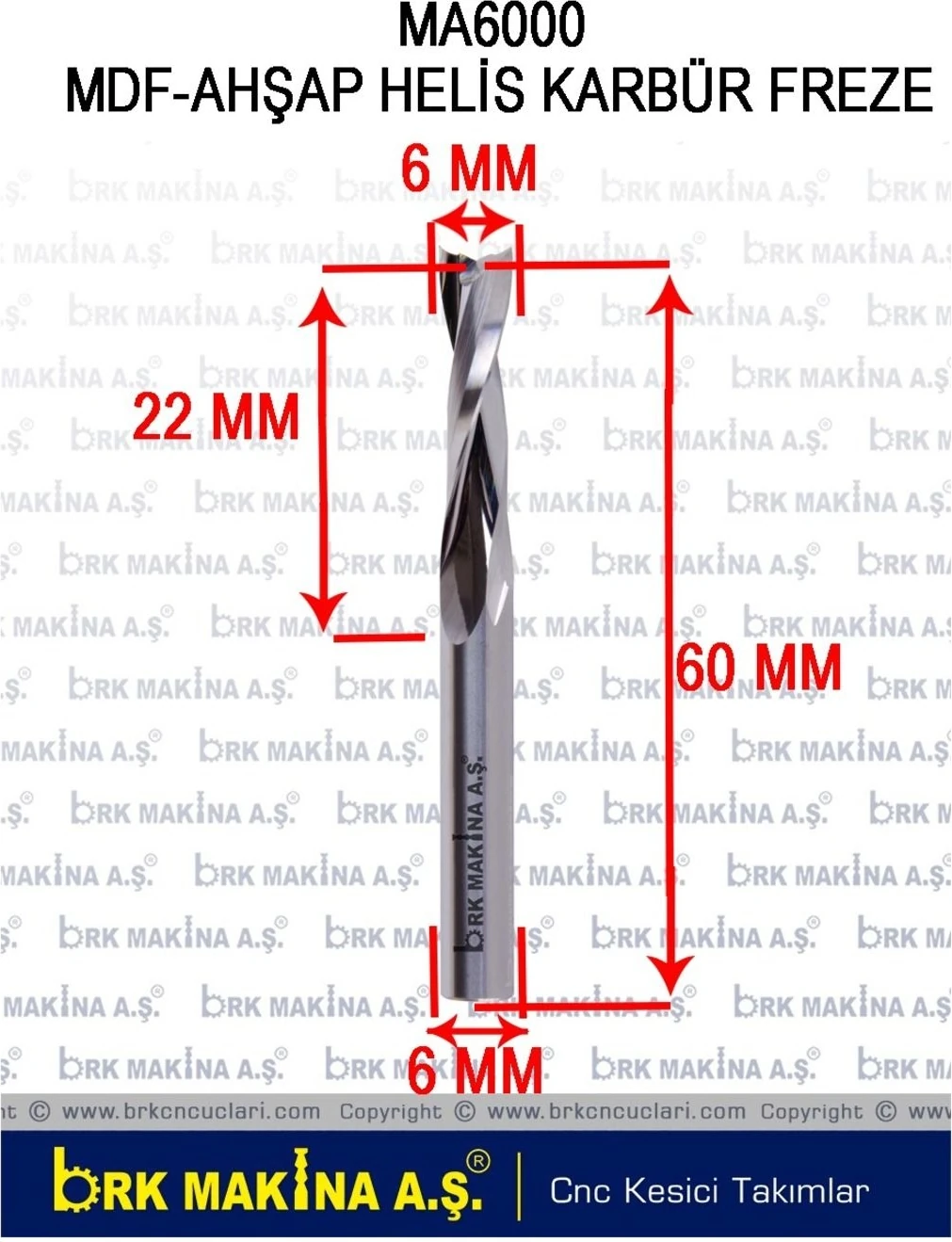 Mdf - Ahşap Helis Karbür Freze Bıçağı