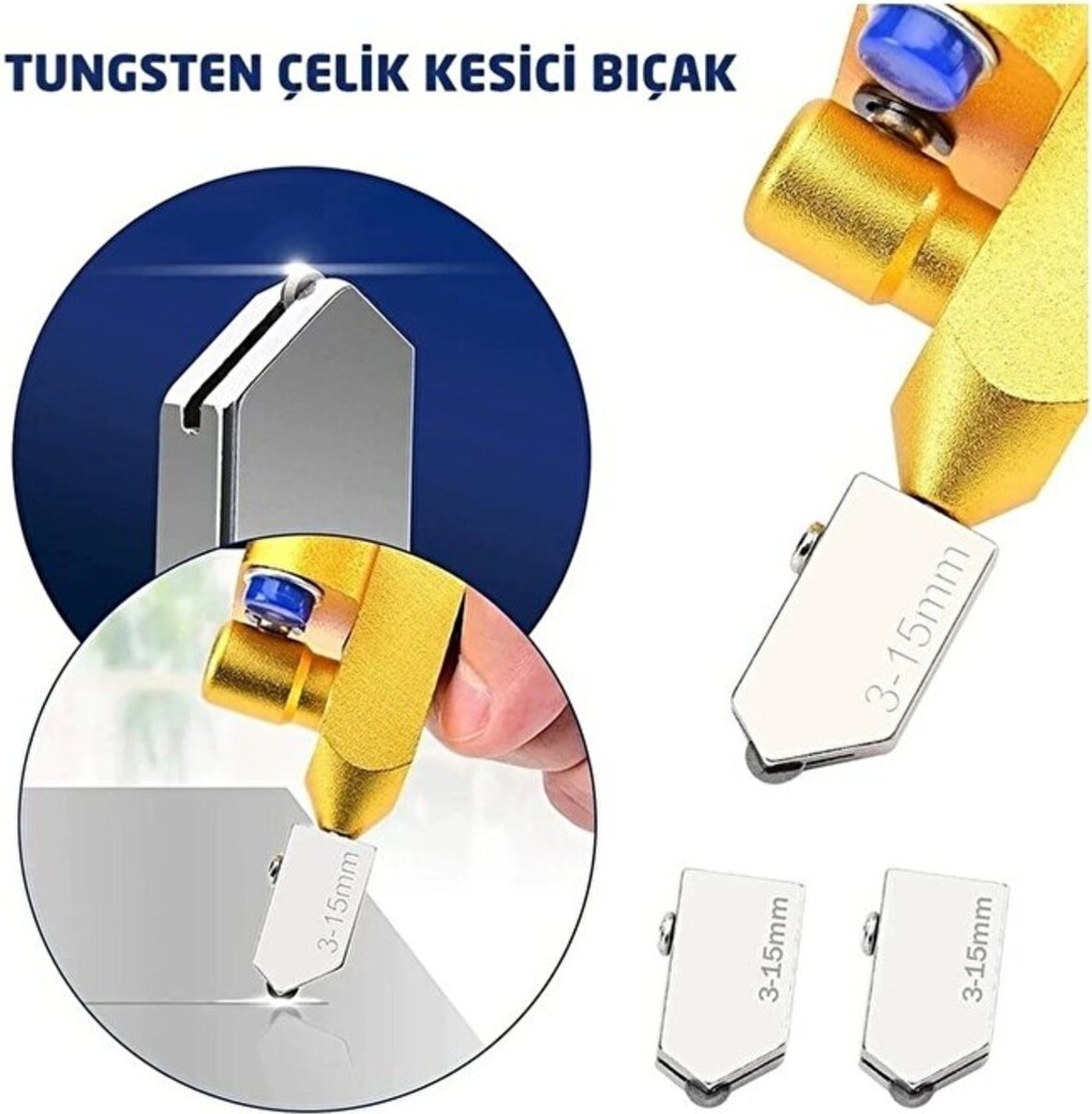 El Tipi Seramik Fayans Cam Kesme Makinesi 2 Elmaslı