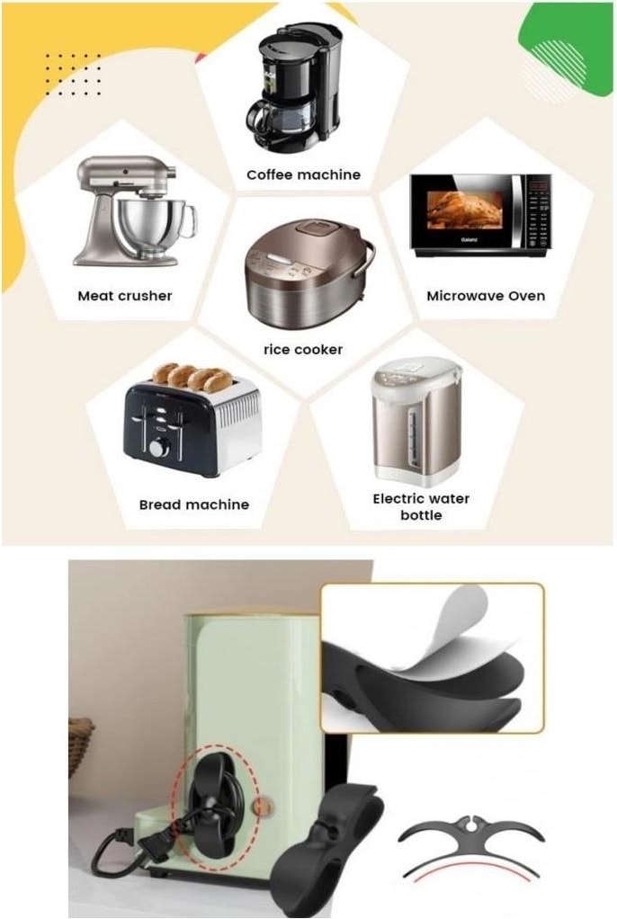 Airfryer Kablo Sarma Aparatı 2 Adet Yapışkanlı Airfry Fırın Rondo Elektrikli Alet Mutfak Kablo Düzenleyici