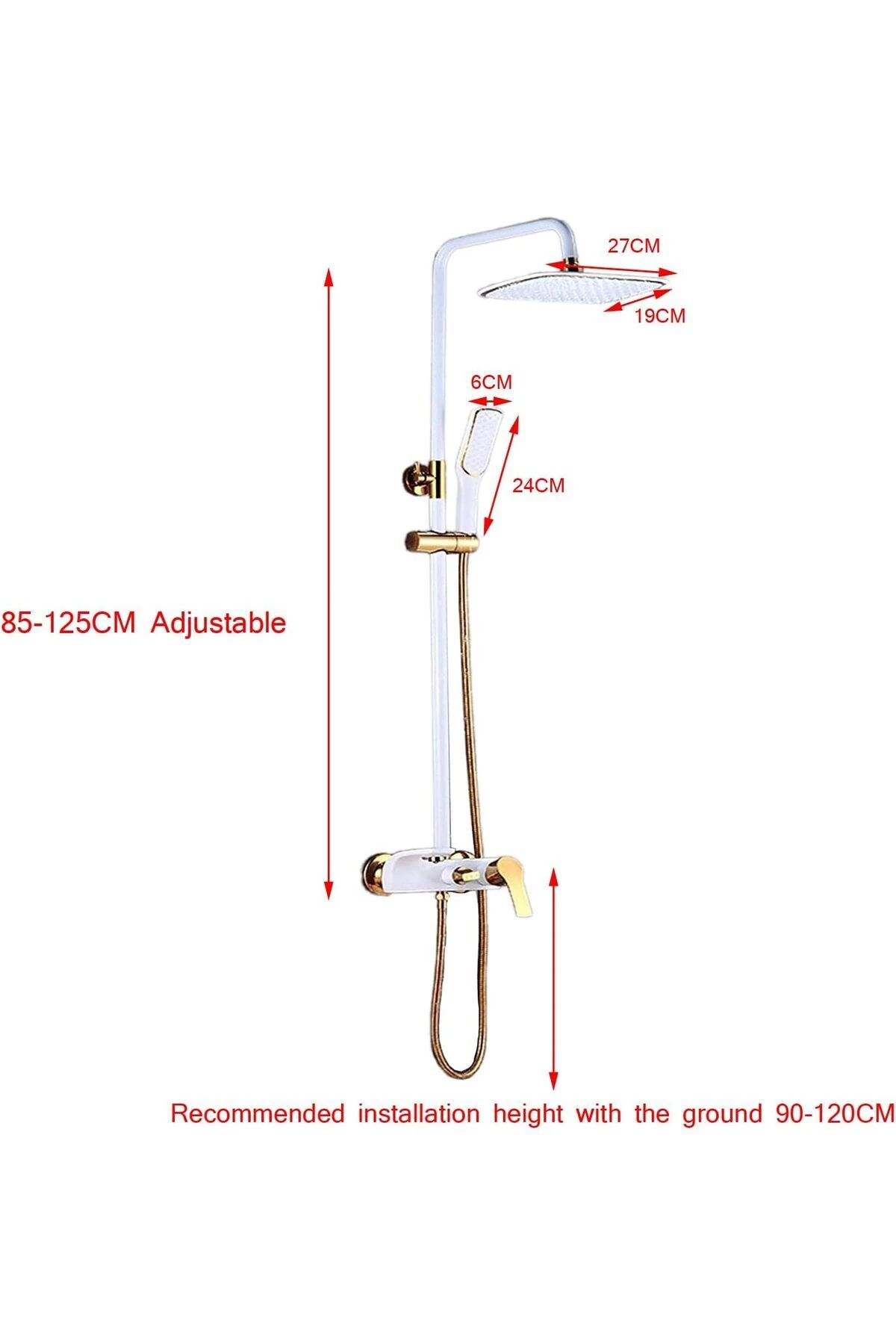 Banyo Bataryası Duş Seti El Duşu Ve Tepe Duş Hariç Komple Beyaz Tasarımdır 7 Yıl Garantili Ithal